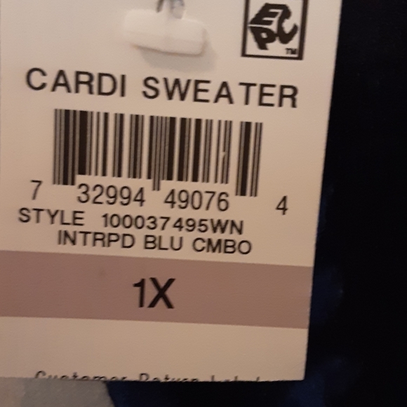NWT Karen Scott 1X Crewneck Cardigan Sweater - Picture 3 of 4